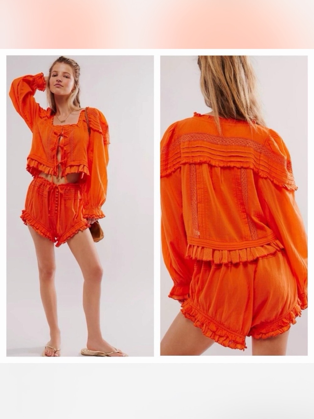 Free People Florence Bed Jacket and Bloomer Set